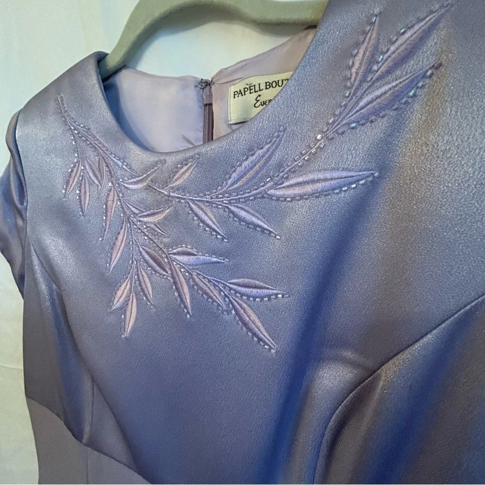 Vintage Papell Boutique Lavender Gown – Classic Silhouette, Size 6 - Picture 3 of 4